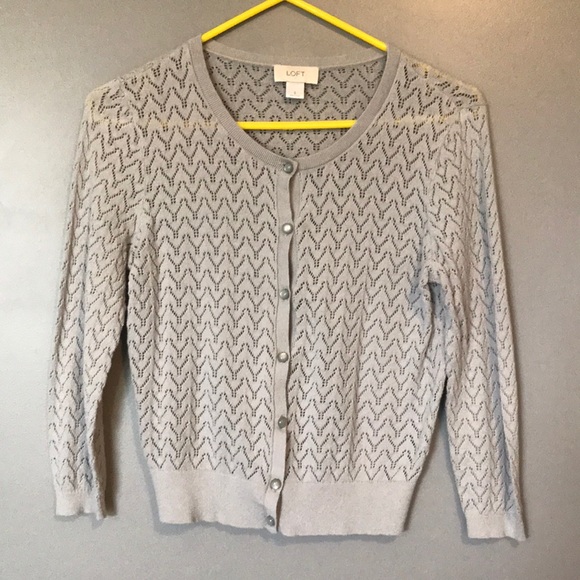 LOFT Sweaters - LOFT Cardigan - Gray knit
